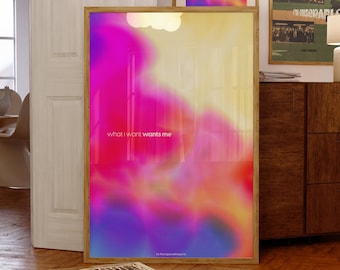 Retro Gradient Aura Poster: Y2K Psychedelic Wall Art (Digital Download)