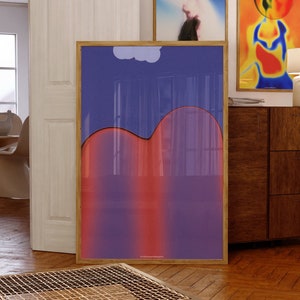 Retro Gradient Art Print: Abstract Aura Poster (Digital Download)