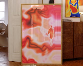 Psychedelic Aura Art Print: Abstract Figure (Digital Download)