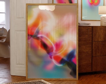 Abstract Gradient Art Print: Retro Aura Wall Decor