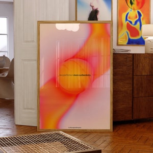 Aura Poster, Retro Gradient Poster, Self Affirmation, Aesthetic Room Decor, Trendy Wall Art, Dorm Decor, Y2K Poster, Psychedelic Home Decor