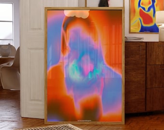 Trippy Gradient Poster: 70s Psychedelic Wall Art (Digital Download)