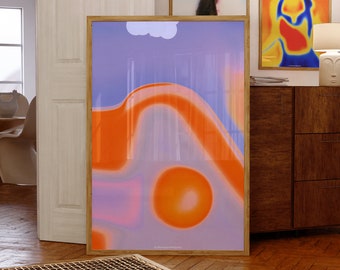 Abstract Gradient Art Print: Retro Aura Poster