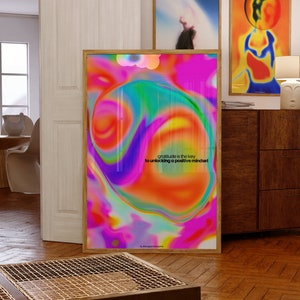 Colorful Psychedelic Art Print: 70s Retro Wall Decor (Digital Download)