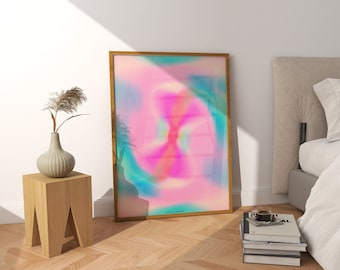 Póster de aura, arte mural espiritual, impresión con degradado, números de ángeles, arte mural de afirmación, impresión de aura, arte mural imprimible