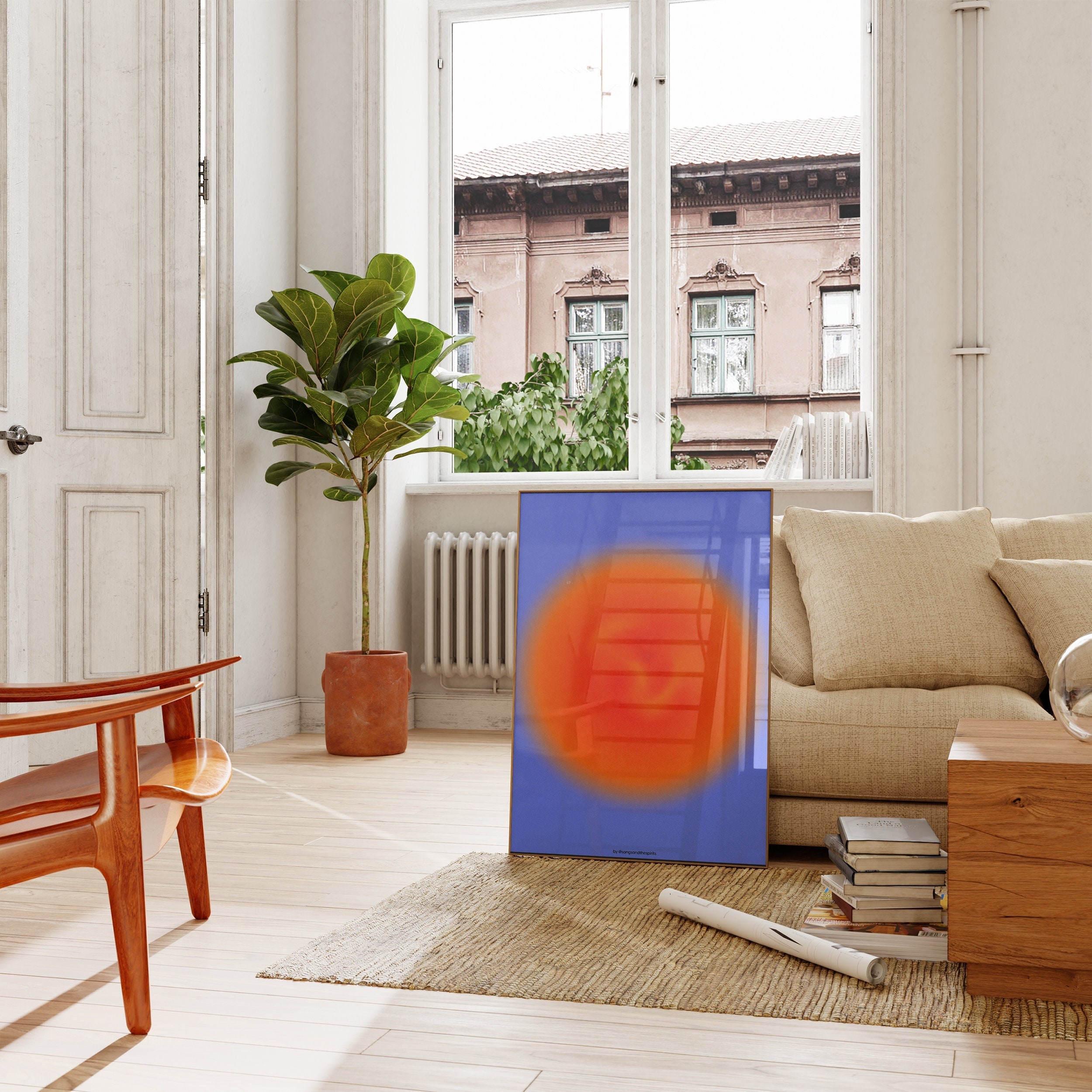 Abstract Art Print, "The Sun" Art Print, Aura Poster, Spiritual Wall Art, Gradient Print, Aura Print, Art by Songs And The Spirits