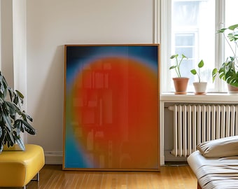 Retro Aura Gradient Art Print, Abstract Wall Decor