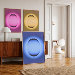 Set of 3 Prints, Set of 3 Aura Poster, Gradient Print, Abstract Wall Art, Set of 3 Retro Prints Aura Print, Set of 3 Posters