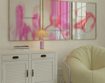 Pink Manifesto Aura Gradient Print Set: Spiritual Affirmation Wall Art (Digital Download)