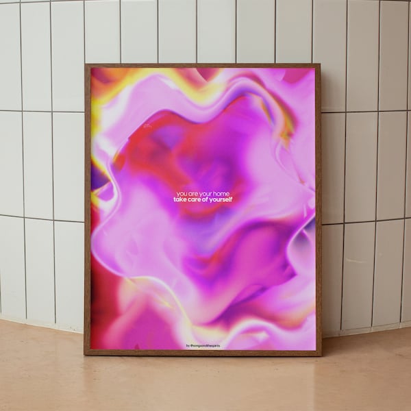 Aura Poster, Gradient Wall Art, Spiritual Print, Abstract Color Gradient Home Decor, Positive Affirmation, Aura energy, Instant Download