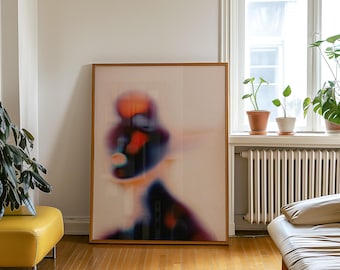 Retro Psychedelic Art Print: 70s Gradient Poster (Digital Download)
