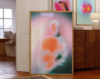 Retro 70s Gradient Print, Psychedelic Trippy Wall Art