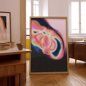 Trippy Gradient Art Print: 70s Psychedelic Decor (Digital Download)