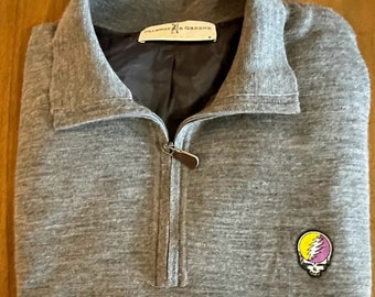 Chaleco tipo suéter con cremallera de un cuarto de Fairway & Greene Steal Your Face de Grateful Dead (XL)