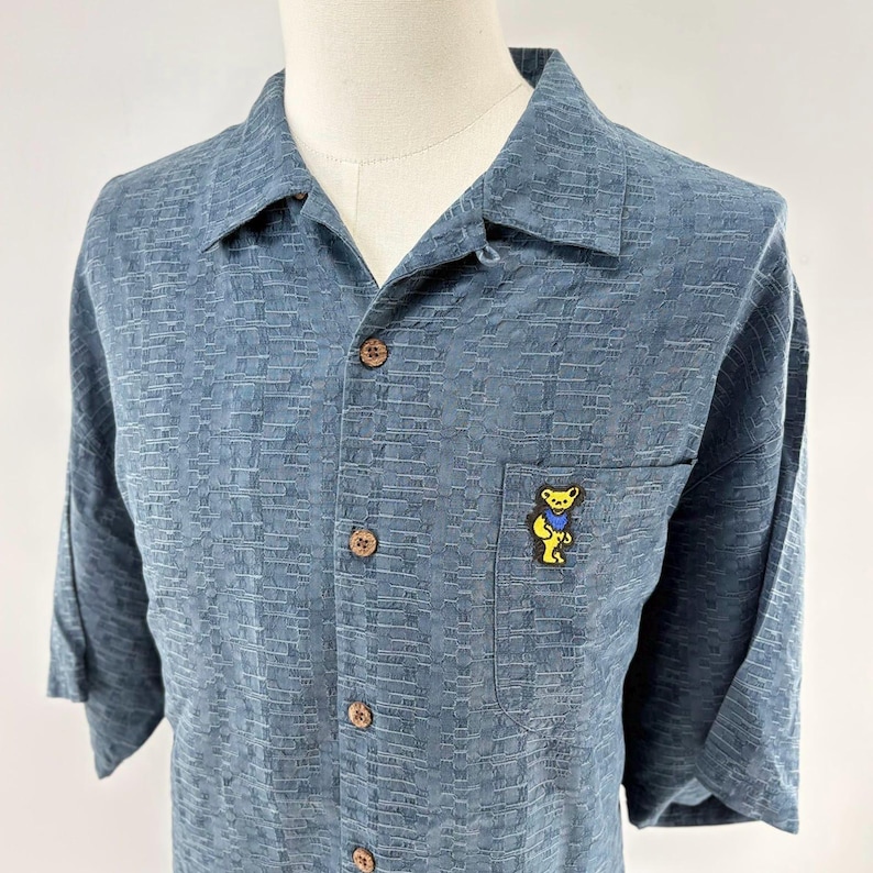 Grateful Dead Dancing Bear Tommy Bahama 100% Seide Shirt (XL) Bild 5