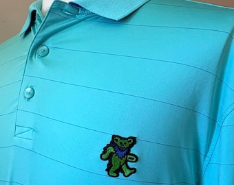 Grateful Dead Dancing Bear Cutter & Buck CB Drytec Golf Shirt (XL)