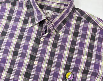 Grateful Dead Steal Your Face Peter Millar Aronimink Golf Club Button Down (L)