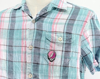 Grateful Dead Steal Your Face Tommy Bahama Island Modern Fit 100% Linen Shirt (S)