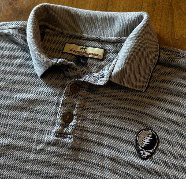 Grateful Dead Steal Your Face Tommy Bahama-polo van zijde/katoen (M) afbeelding 6