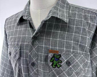 Grateful Dead Steal Your Face Orvis Kurzarm Button Down Shirt (XXL)