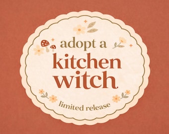 Adopt a Cozy Cottage Witch, Handmade Folk Art Doll, Kitchen Witch Decor, Cottagecore Witchy Gift, Cozy Cottage Scoop Add On