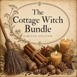 Limited Edition Cottage Witch Bundle | 6 Handmade Witchcraft Items | Mini Altar Kit, Witch Ball, Cinnamon Broom, Simmer Pot | Cottagecore