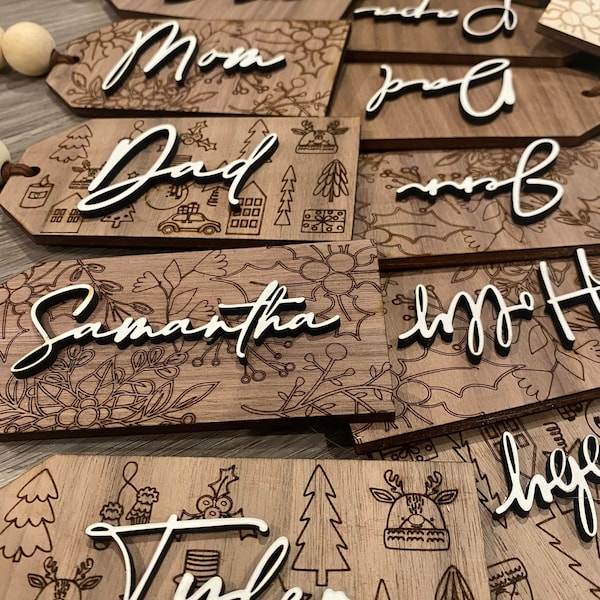 Stocking Name Tag - Etsy