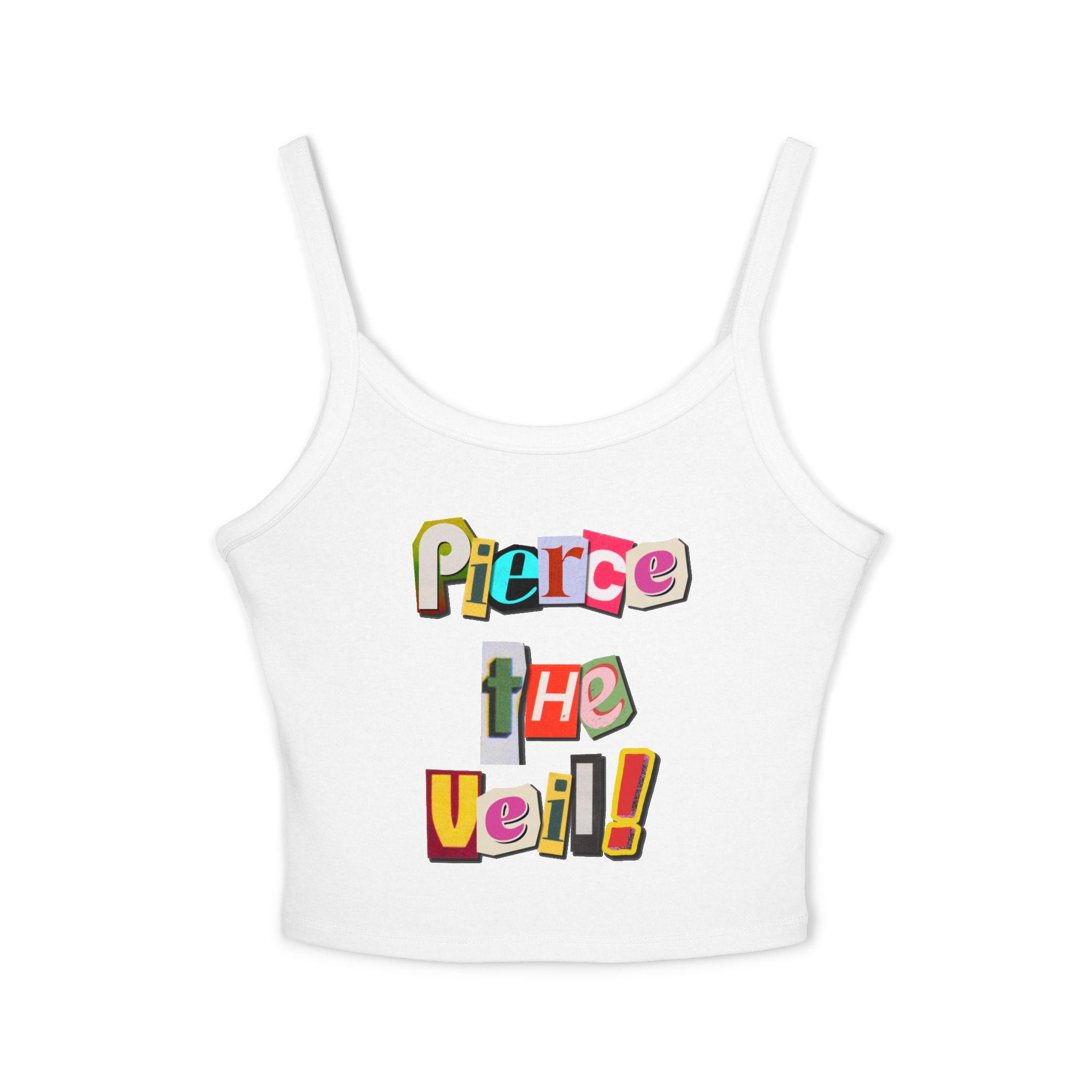 Piercing the Veil Spaghetti Strap Tank Top | Stilvolles Sommertop für Konzerte, Festivals, Freizeitkleidung, Geschenk für Musikliebhaber, Alternative