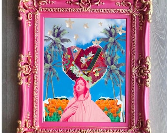 Matte Jungfrau Sacred Heart Collagenposter