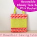 Reversible Library Tote Bag With Pocket Printable Sewing Tutorial - PDF ...