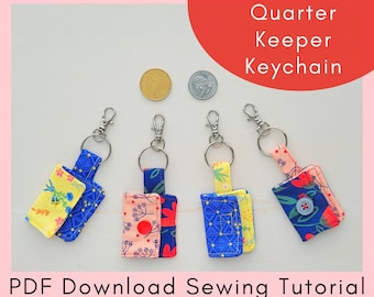 Quarter Keeper Keychain Printable Sewing Tutorial - PDF Download