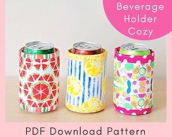 Beverage Holder Cozy Printable Sewing Pattern And Tutorial - PDF Download