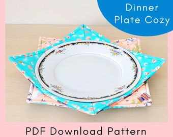 Reversible Dinner Plate Cozy Printable Sewing Pattern And Tutorial - PDF Download