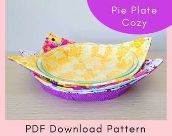 Reversible Pie Plate Cozy Printable Sewing Pattern And Tutorial - PDF Download