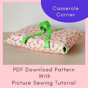 Casserole Carrier Printable Sewing Pattern And Tutorial PDF Download image 1