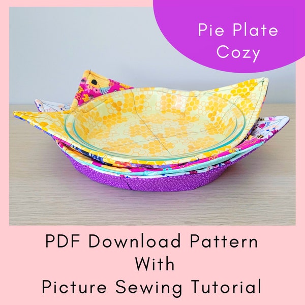 Reversible Pie Plate Cozy Printable Sewing Pattern And Tutorial - PDF Download