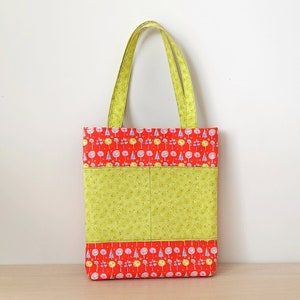 Reversible Library Tote Bag With Pocket Printable Sewing Tutorial - PDF ...