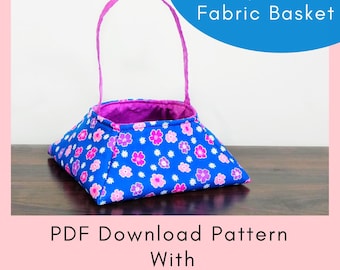 Trapezoid Fabric Basket Printable Sewing Pattern And Tutorial - PDF Download