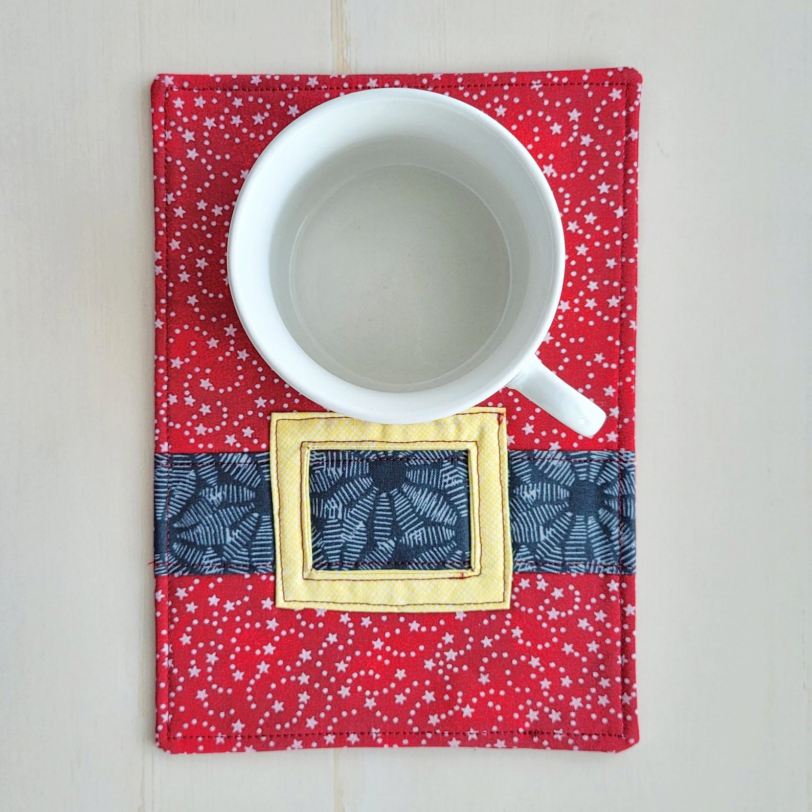 Santa Belt Mug Rug Printable Sewing Pattern and Tutorial - PDF Download ...