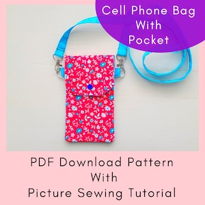 Cell Phone Bag Printable Sewing Pattern And Tutorial - PDF Download