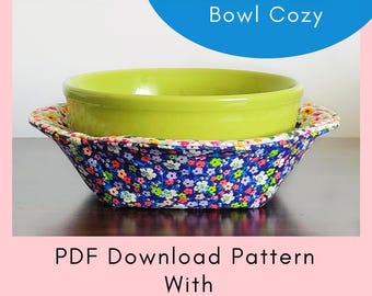 Round Bowl Cozy Printable Sewing Pattern And Tutorial - PDF Download