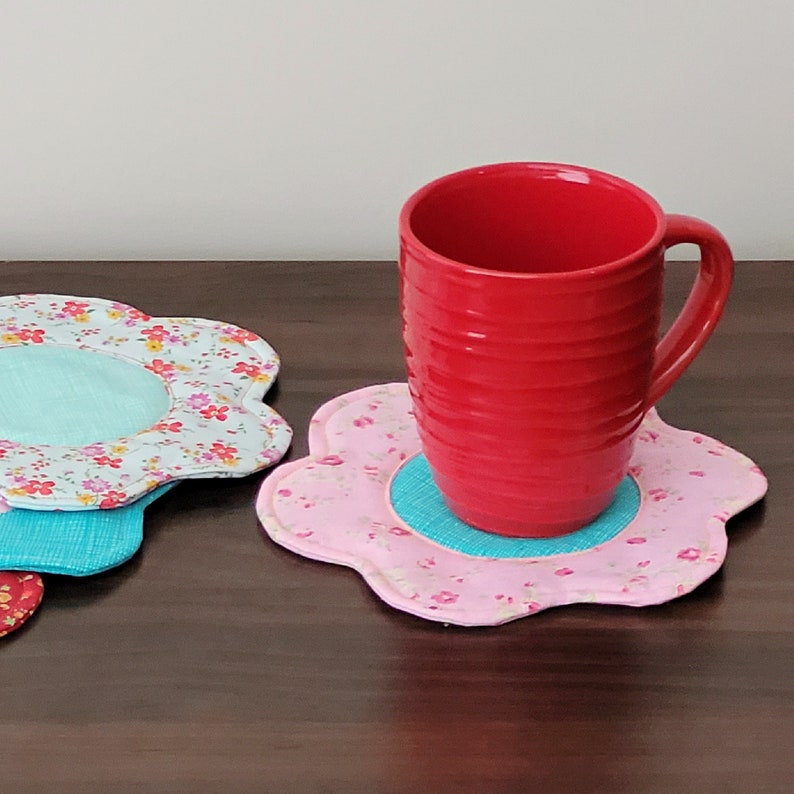 Flower Shaped Coasters Printable Sewing Pattern and Tutorial | Etsy