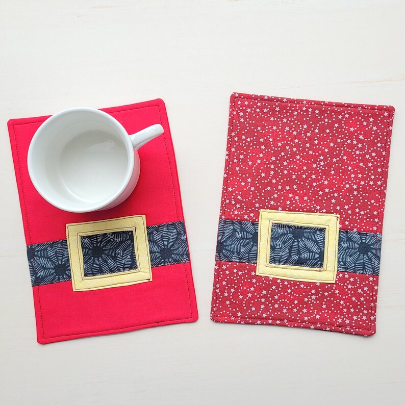 Santa Belt Mug Rug Printable Sewing Pattern and Tutorial - PDF Download ...