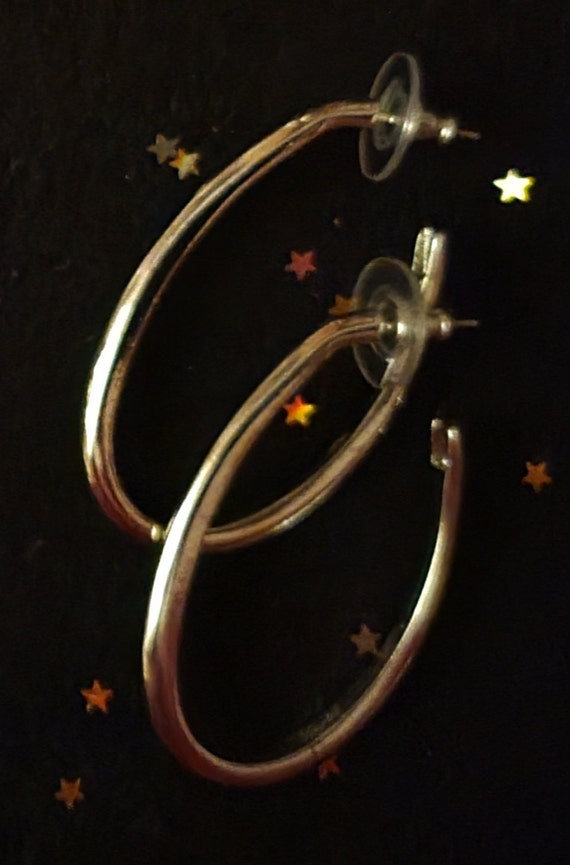 Silver Earrings  Vintage Earrings  Silver Hoops  … - image 6
