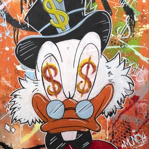 Quadro poster pop art di zio paperone