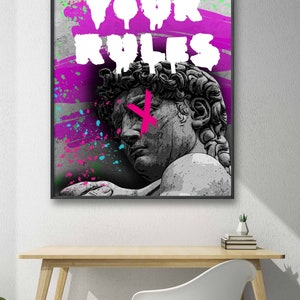 Stampa poster del david di michelangelo versione pop art