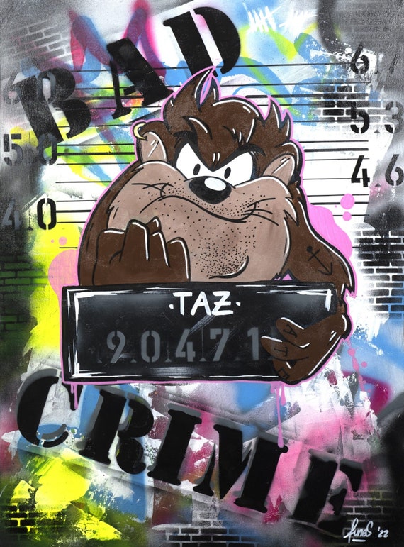 Original Hand Painted Picture of Tazmania Pop Art Style - Etsy