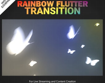Regenboogfladderende stroomovergang | Vlinderovergang | Leuke effecten | Twitch-stinger | Livestreaming | Contentcreatie | OBS