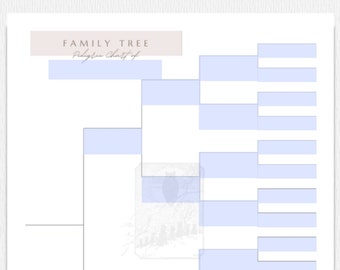 Printable 5 Generation Pedigree Chart with Modern Design for Genealogy Family Tree Building PDF