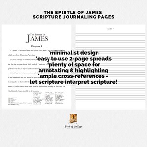 Book of James Scripture Journal Pages Double Spaced Single Column ...